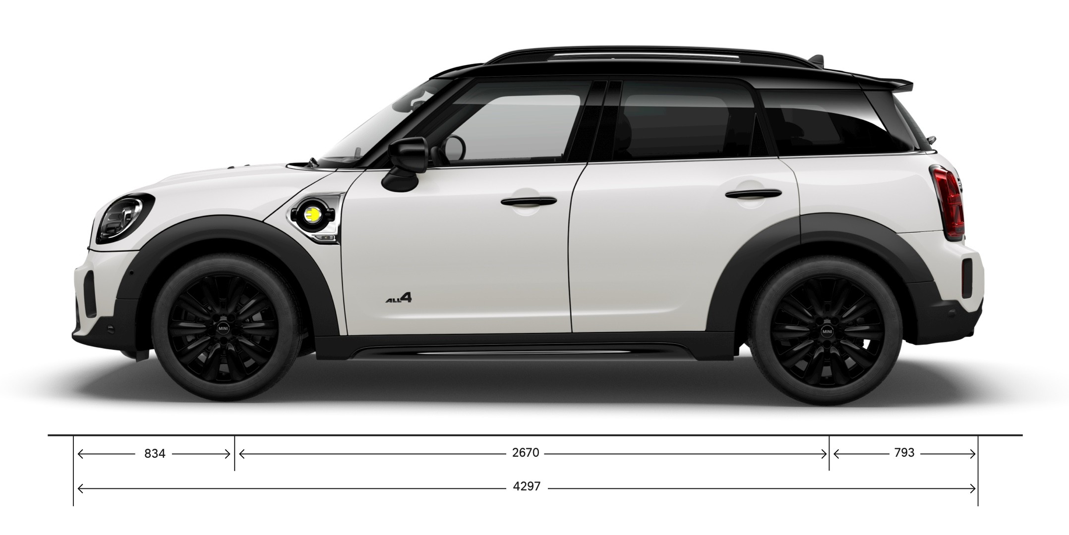 MINI Cooper SE Countryman All4 – sa strane – dimenzije